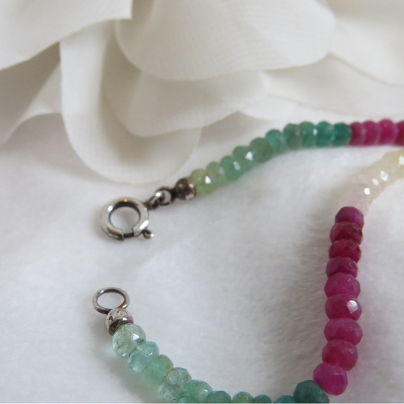 Multi Sapphire Necklace AAA+ Quality Natural Precious 4-5 mm Gemstone Necklace - Picture 3 of 4